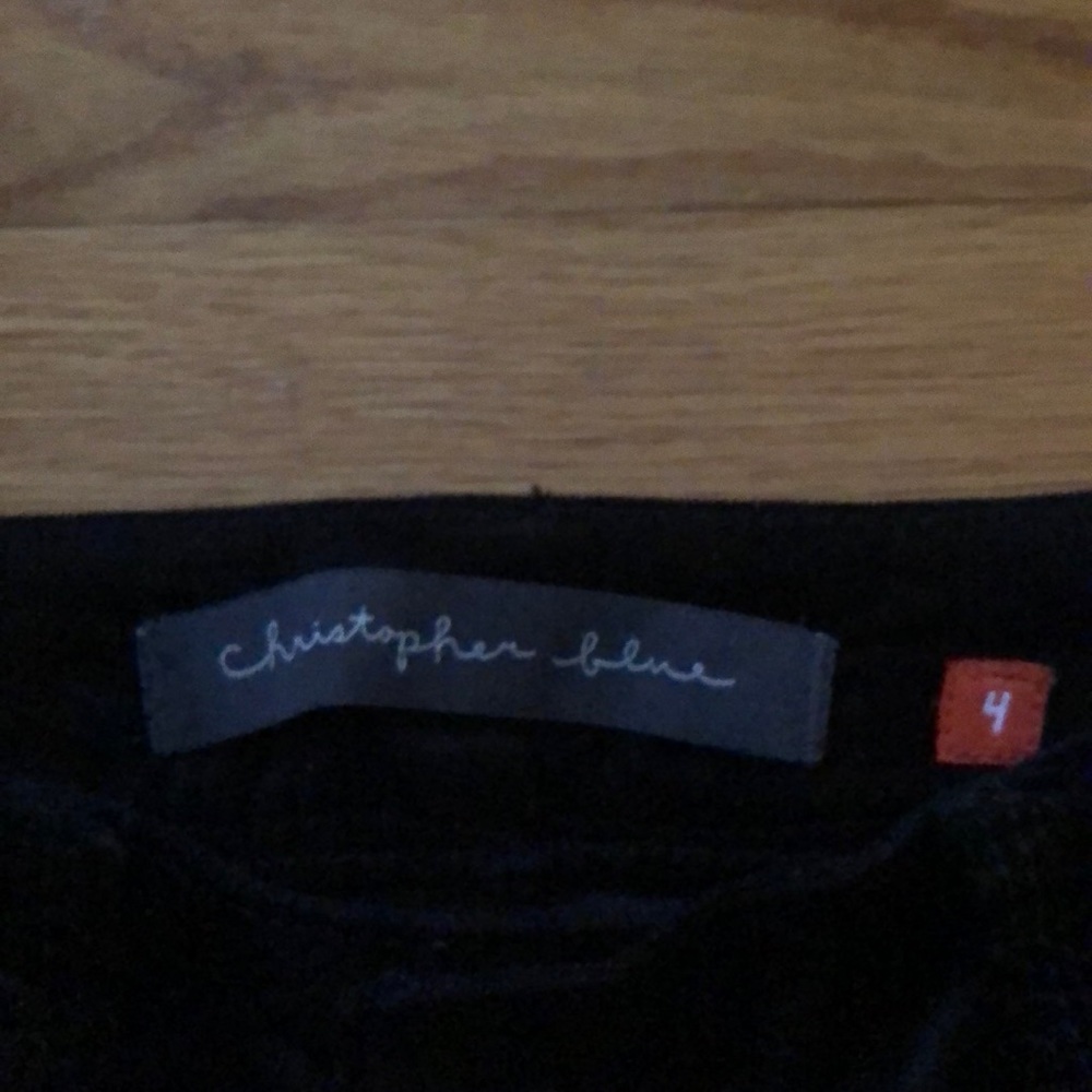 NWOT Christopher Blue Black Velvet Straight Leg - Picture 4 of 8